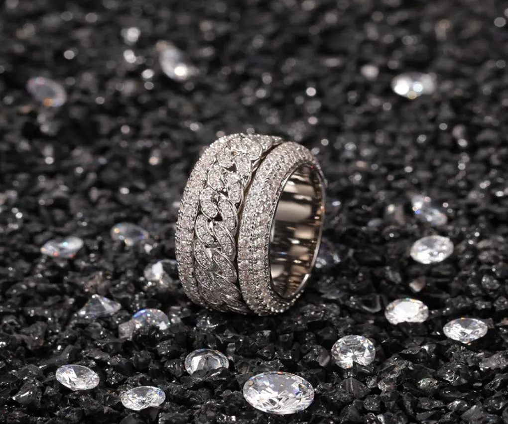 Ringi di alta qualità in argento ad anello cubano di gioielli hip -hip hop gold di alta qualità con diamanti di alta qualità Rings 6800007
