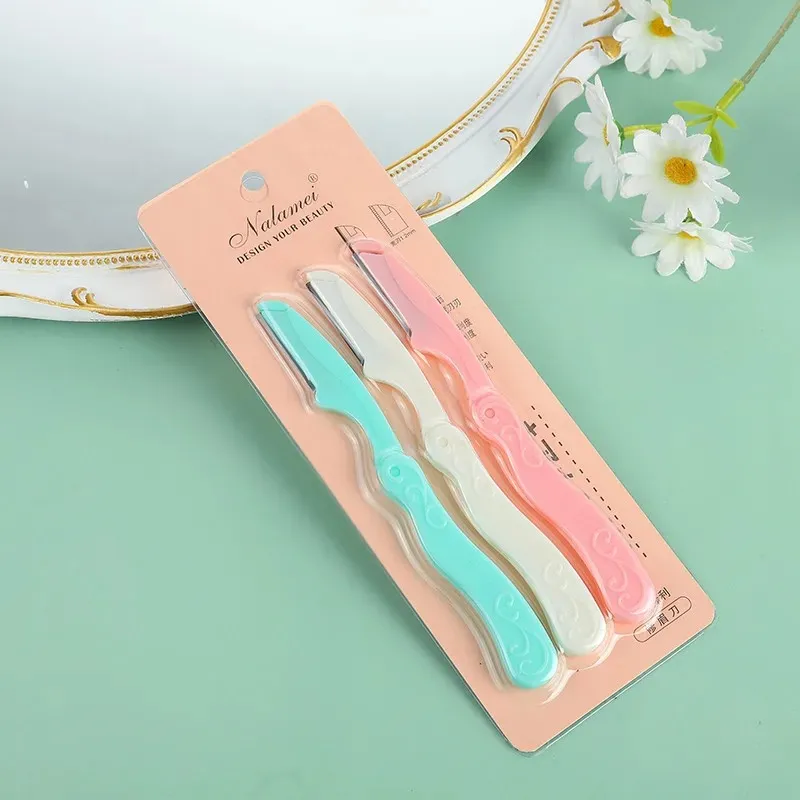 Women Face Care Hair Removal Tool Makeup Shaver Knife Eyebrow Trimmer Safe Shaving Rezors (3pcs/lot)