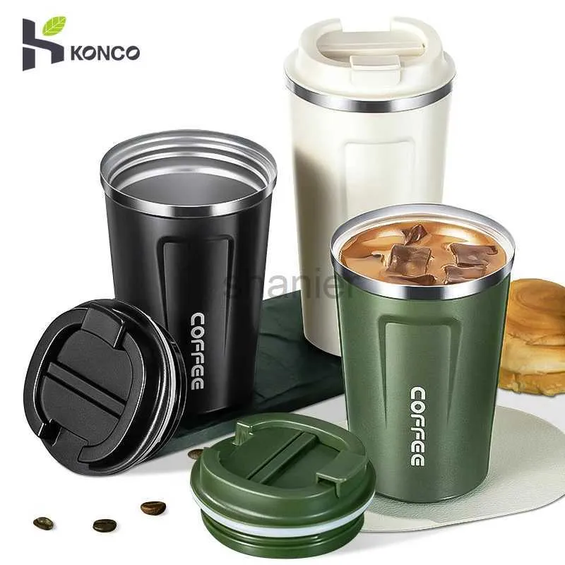 Canecas de café aço inoxidável xícara de café 380/510ml Thermos caneca à prova de vazamento Thermo Travel Térmico Vacuum Farda de água isolada 240417