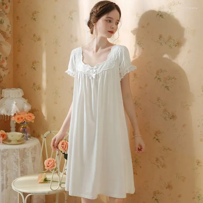 Женская одежда для сна fzslcyiyi сексуальное ночное русло винтажное с коротким рукавом ночной рубаш