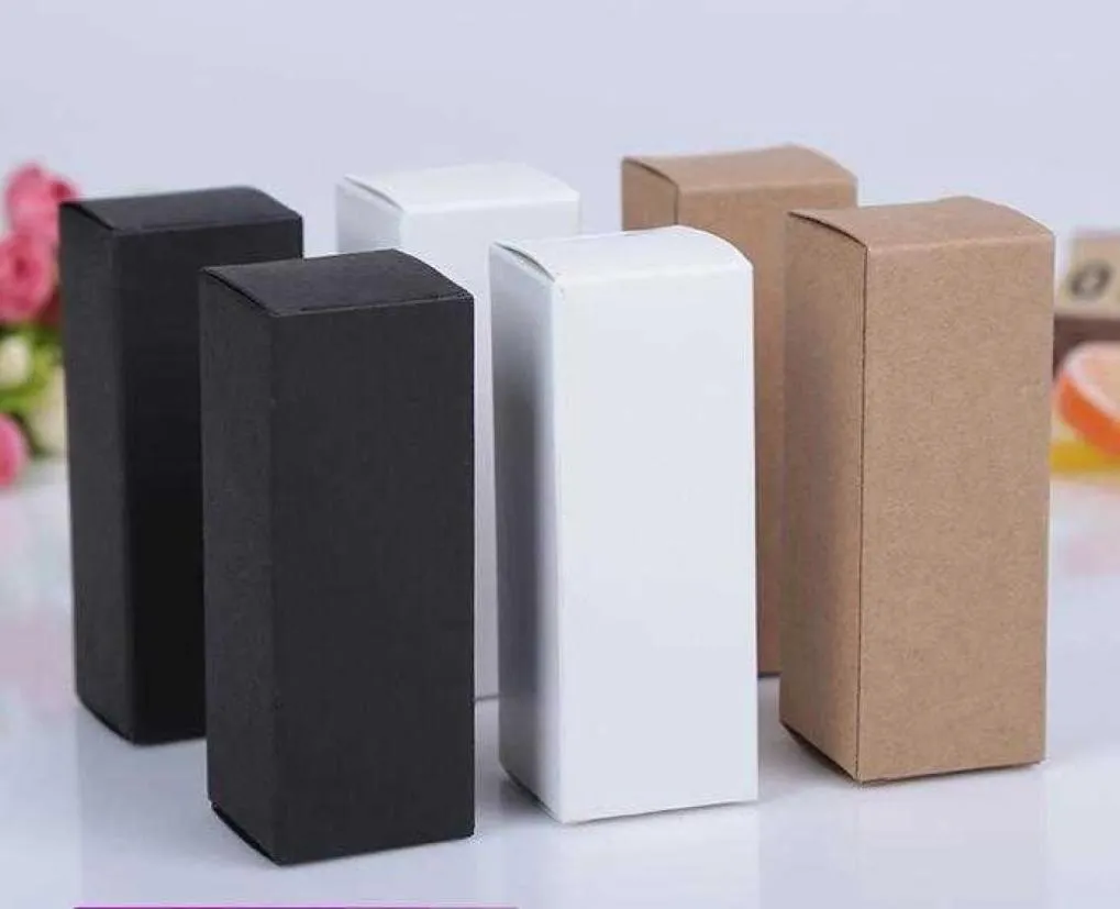 50pcs 10ml20ml30ml50ml100ml Boîte d'emballage en papier kraft noir blanc