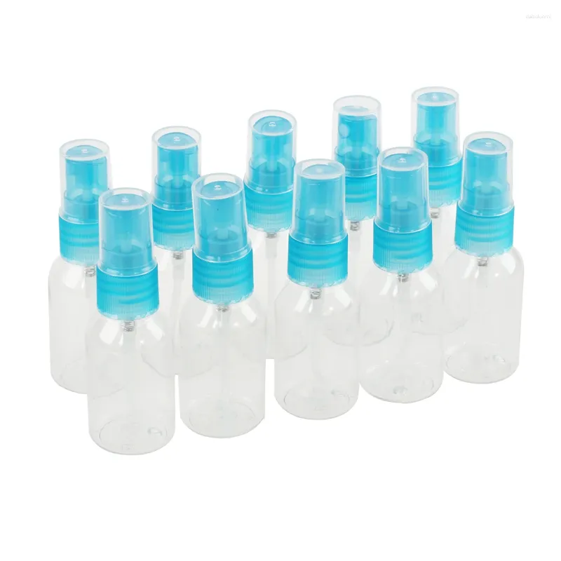 Bouteilles de rangement 10 x 30 ml de bouteille atomiseur pulvérisation plastique vide pour le bleu eau de toilette