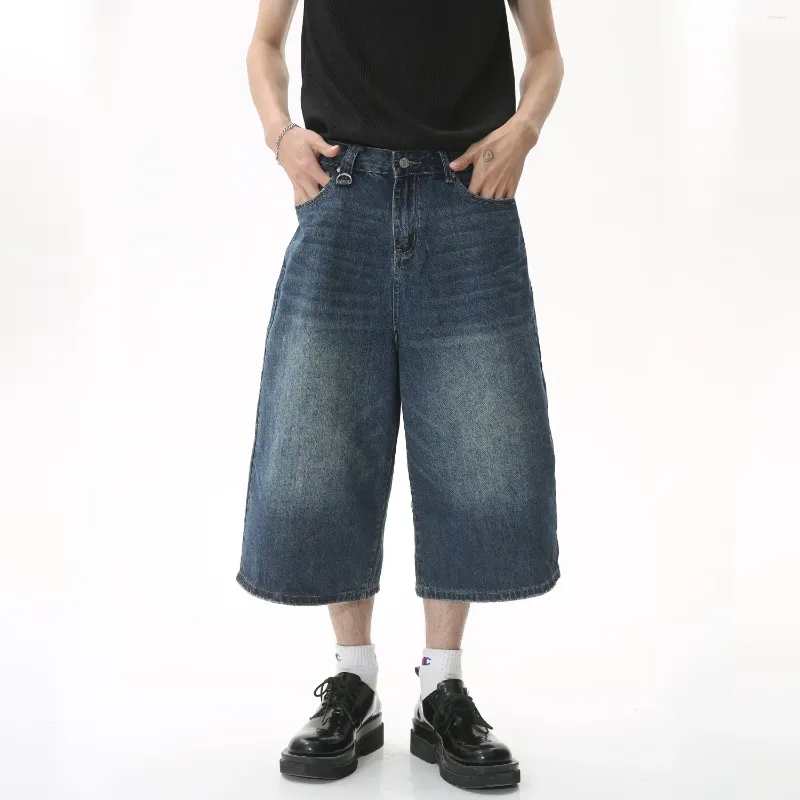 Herren Jeans Firma 2024 Deep Blue Baggy Jorts für Männer Frauen übergroß