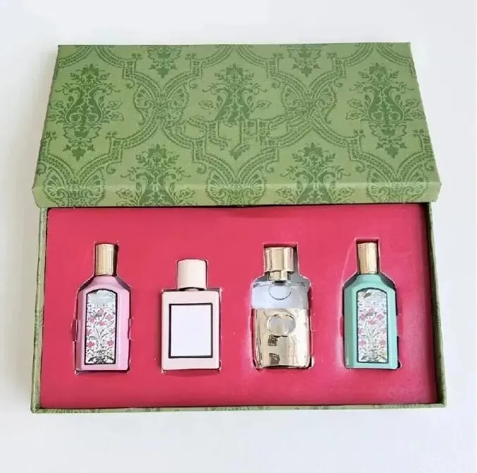Słynny zestaw perfum Kobiety Bloom Gardenia Flora Sparay 5mlx4pcs Suit 5 w 1 z pudełkiem Oryginalne Semll Wysokiej jakości szybka marka projektantka Perfumy seksualne
