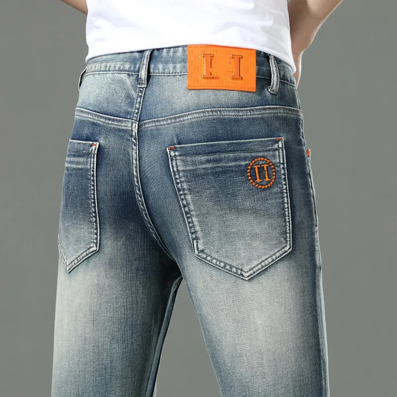 Fashion Brand Retro Jeans Spring and Automne High-Und High-Und Abordable Casual Casual Stretch Slim Fit Skinny Pantal