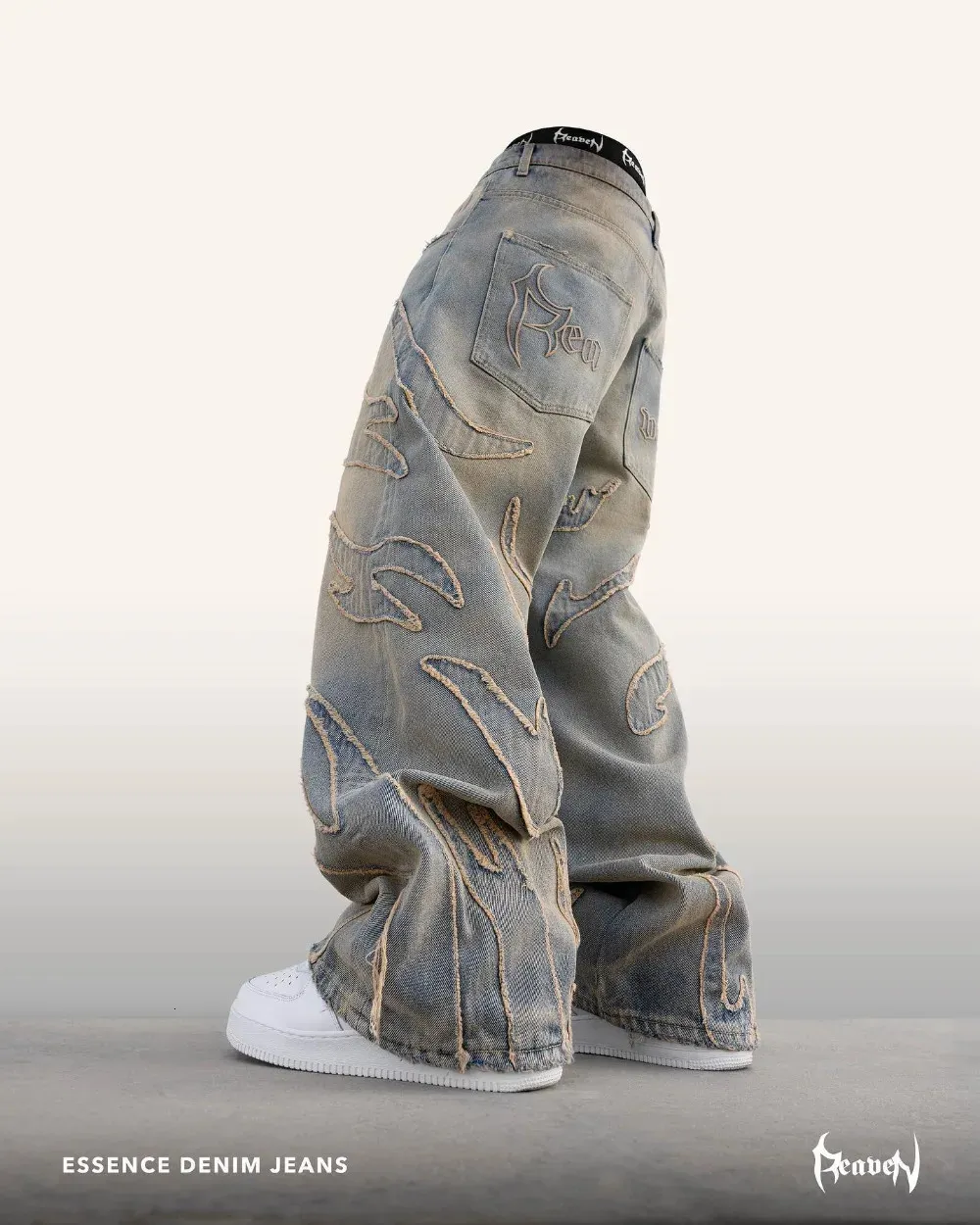Rock Revival Jeans Men Style: Distressed Y2K Hip Hop Baggy