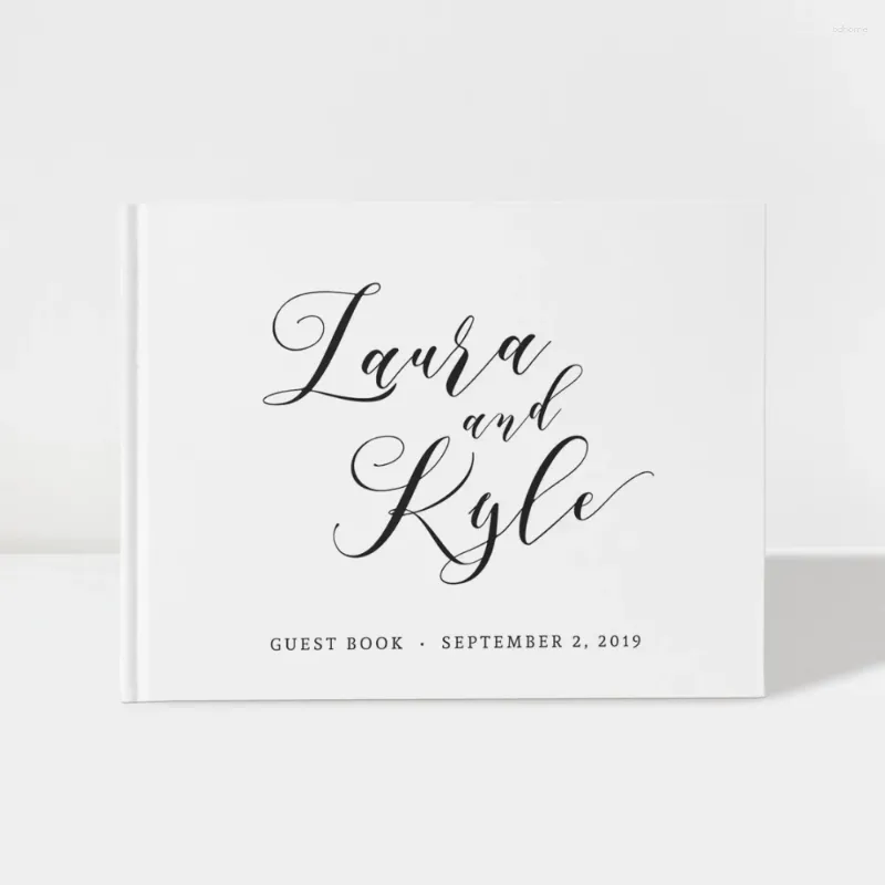 Party Supplies Wedding Guest Book | White And Black 50 Sheets Of Paper Color Choices Available Design: A010