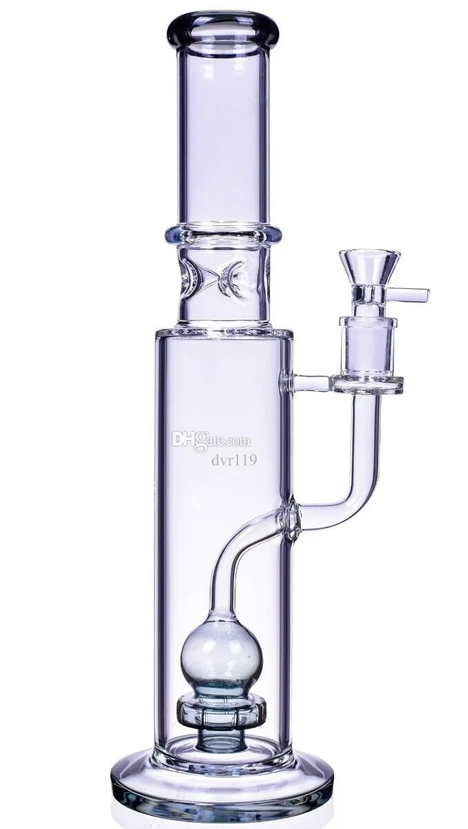 THICK 14 Inch STRAIGHT Bong SPHERICAL Perc Glass Water Pipe HOOKAH Bubbler