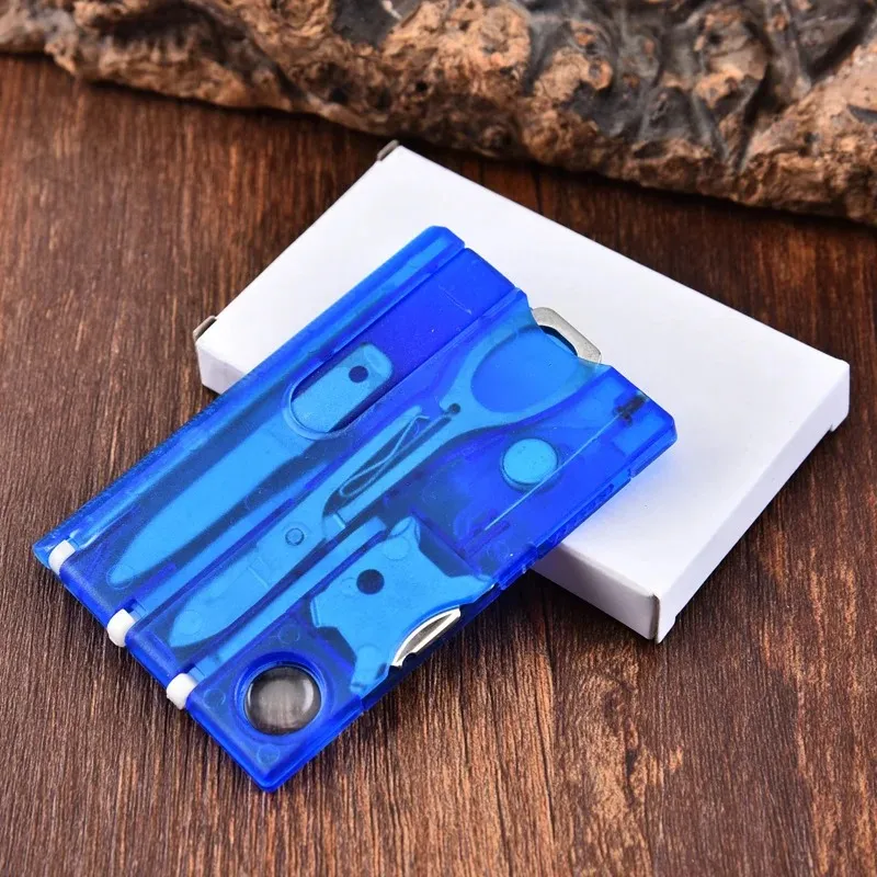 Hot 12 in 1 tasca Pocket Credit Card Portable Multi Tools Attrezzatura da campeggio di sopravvivenza all'aperto 1 Box Codice escursionismo portatile EDC Strumento Gear