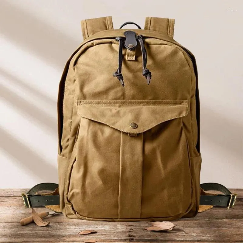 Plecak mężczyzn plecaki dzienne vintage płócienne skórzane torby szkolne projektant Casual Fashion Waterproof Travel Male Back Pack