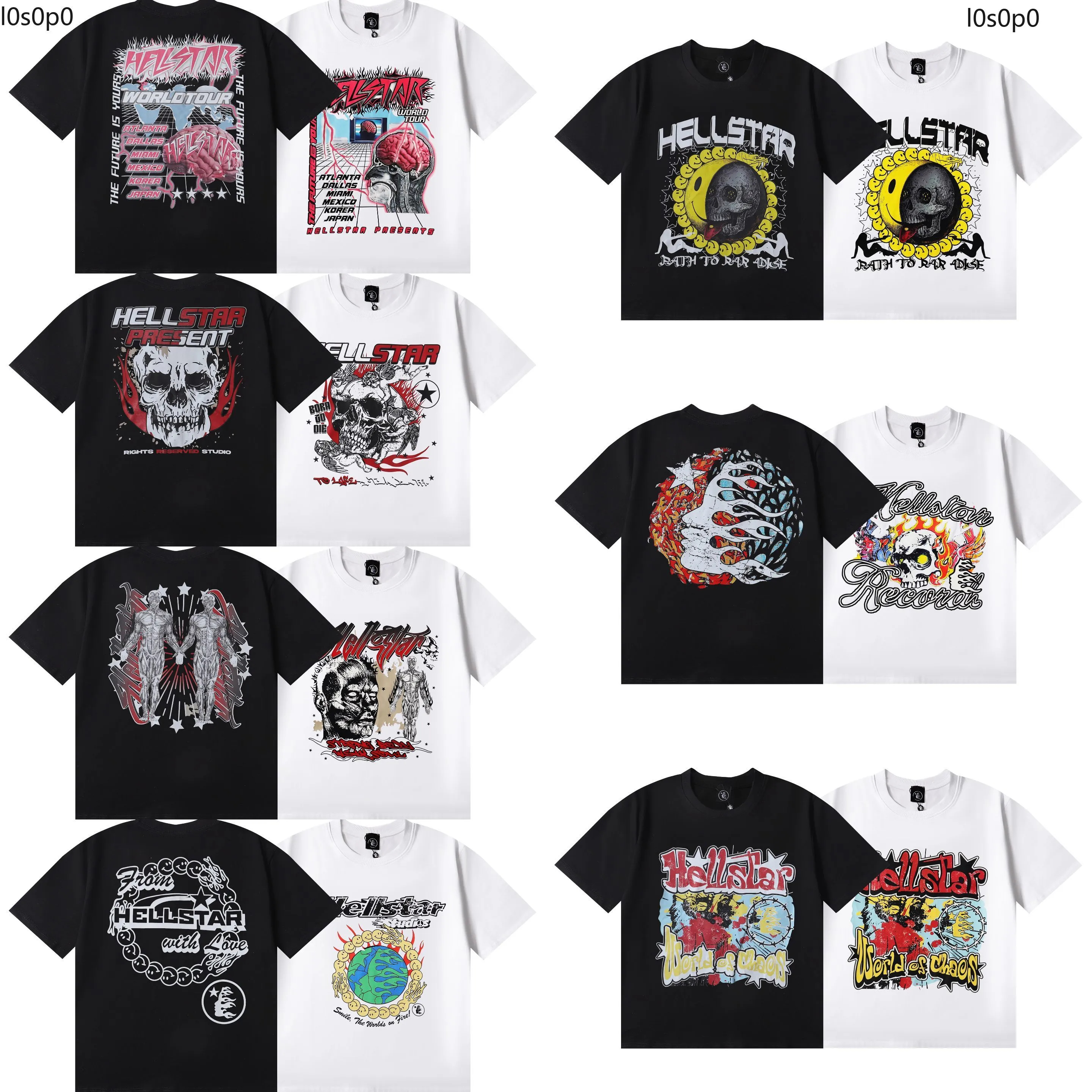 24SS Mens Hellstar Shirt Fashion Luxury T-shirt Designer T-shirt zomer 100% katoenen patroon geprint paar t-shirt haikyuu mode street hiphop kleding t53