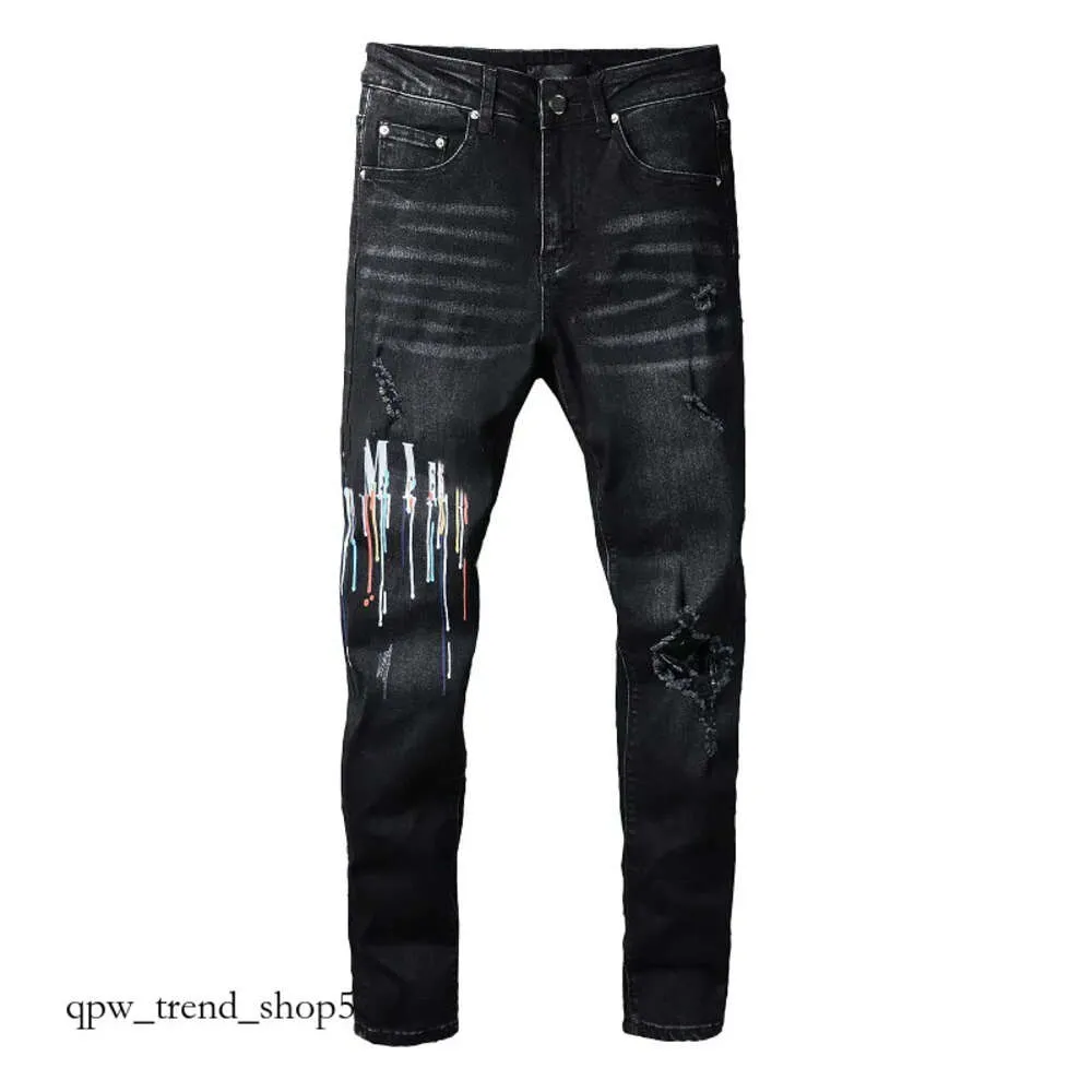 Jeans pour hommes, lettre de qualité supérieure Broderie Logo Designer Denim Pantalons Fashion Trous Hip Hop Street Street Taille 2 555