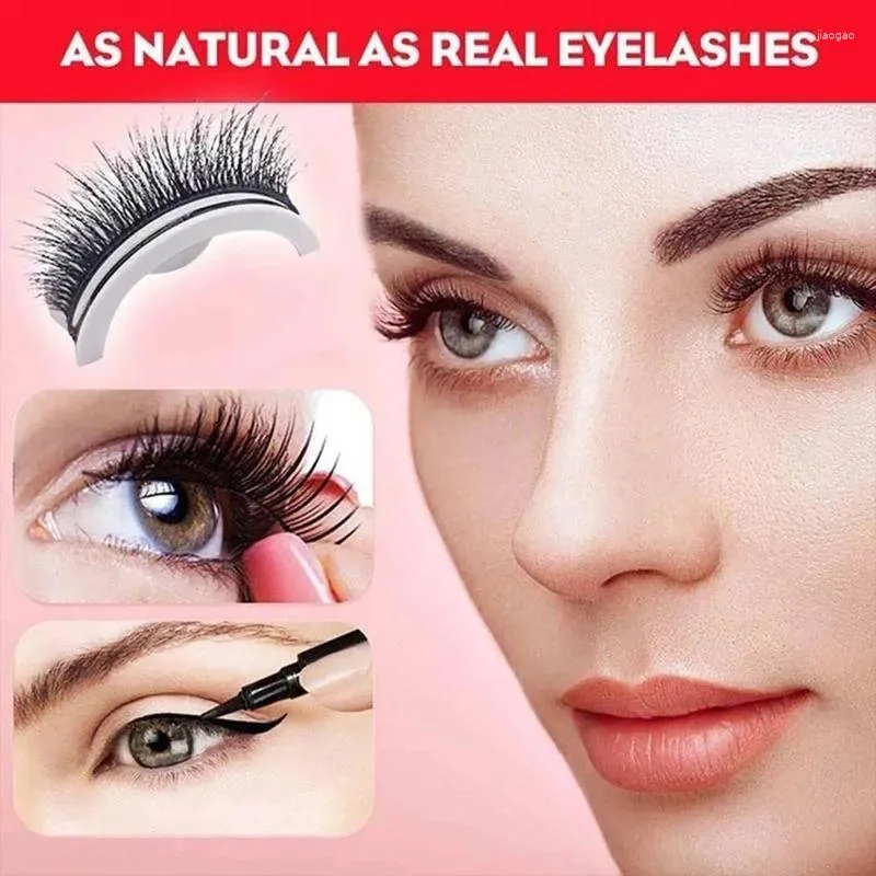 False Eyelashes 2Pcs Self-Adhesive Reusable Natural 3D Lashes Curly On Eye Lash Extensions Makeup Drop