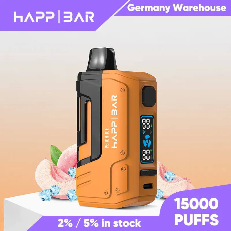 Puff 15000 Happ Bar Puff 15k Dostępowe E papierosy maksymalne 30 W Boost Cewka siatkowa 25 ml Vaper Vape 15000 Puffs 2% 5% ładowalne 850 mAh 10 Smaki