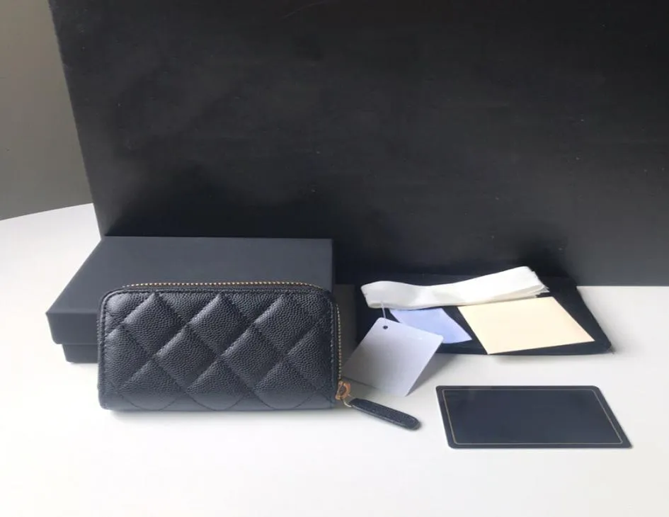 9A Top Fashion Ladies Storage Wallet Solid Sliming Zipper Rhombus Original Single Quality 2022 New Wallet7366785