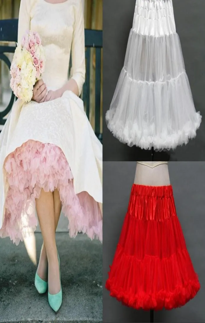 Ruffled Petticoats kolorowe niestandardowe wykonane kolory Underskirt 1950s Petticoat Vintage Tiulle spódnica na suknie ślubne sukienki formalne 2297903