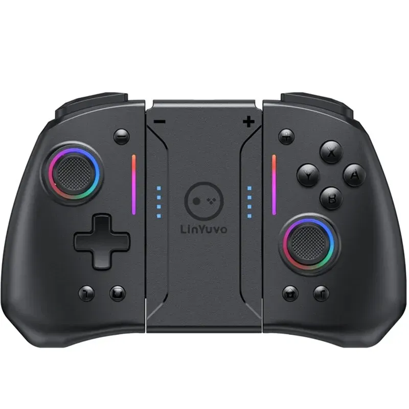 MICE Meteor Light Wireless Joypad avec 8 lumières RVB de couleur pour l'interrupteur / commutateur OLED, avec programmable, 6axis gyro, vibration turbo