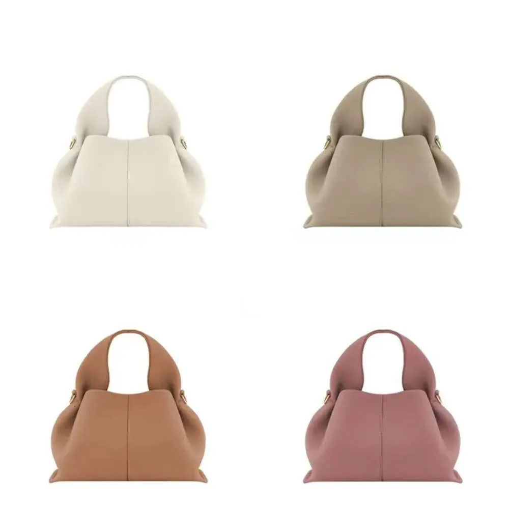 Designers högkvalitativ dumpling moln bärbar en axel topp cowhide läder kvinnors polenelity väska