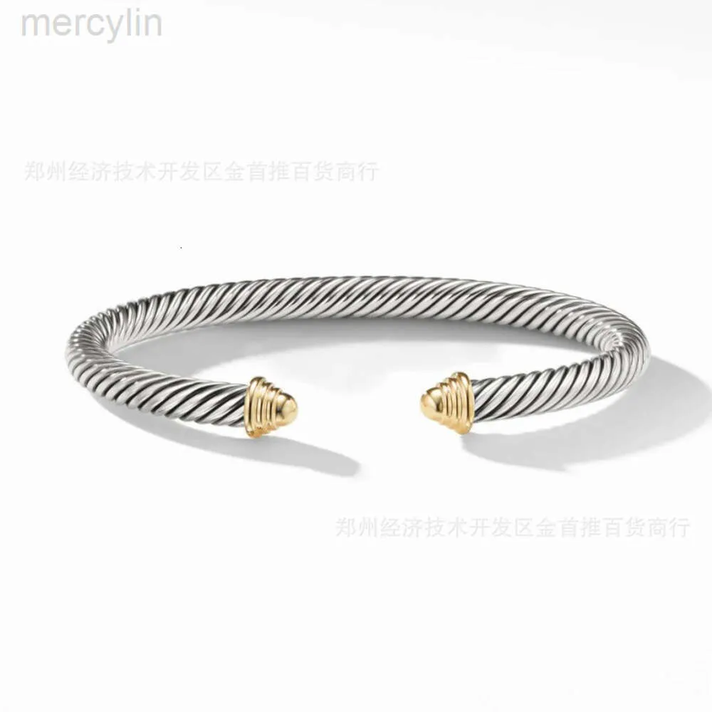 2024デザイナーDavidYumans Yurma Jewelry Bracelet XX Gold Dome Twisted Cord Bracelet小さなハンドピース