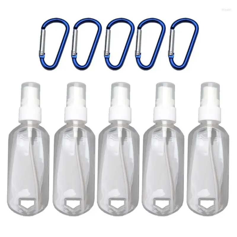 Storage Bottles 55Pcs 60ml Reusable Portable Mini Size Bottle Hand Sanitizer Travel Small Holder Hook Keychain Wholesale