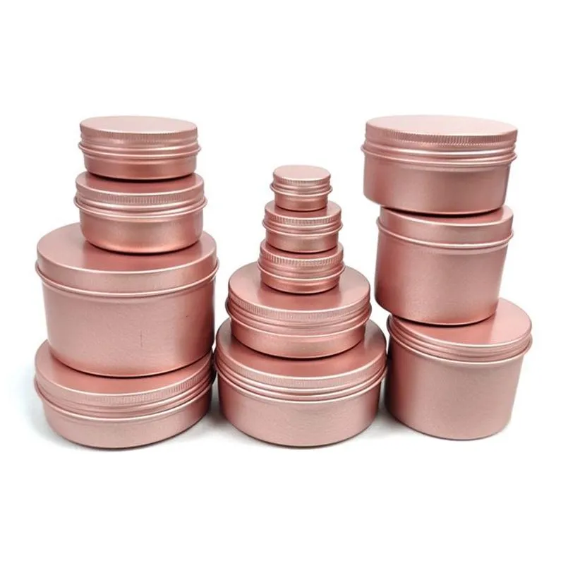 Packing Jar Wholesale Round Aluminum Tin Cans Bottles With Screw Top Lids Metal Empty Tea Storage Case Cosmetic Cream Lip Balm Jars Co Dhfgo