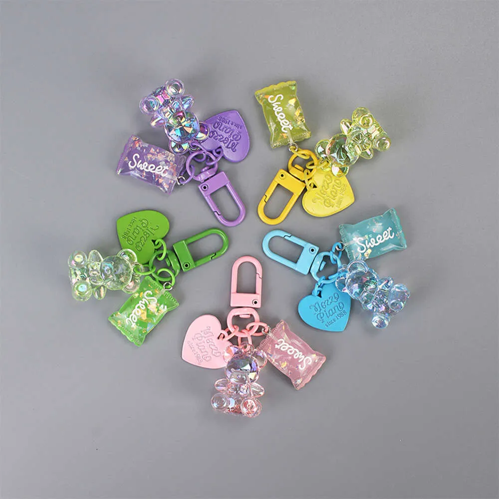 Bling Heart Animal Candy Keychain Ring for Friend Lovers Chete Creative Bag Car Tear Phone Box Acessórios Chave