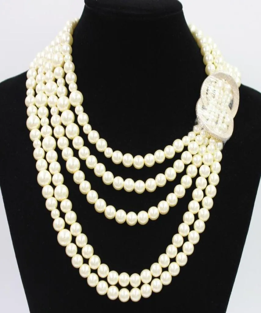 Collana di perle di perline di lusso Gioielli in oro perle d'acqua dolce Cinque Collane da sposa per donne per donne2099482