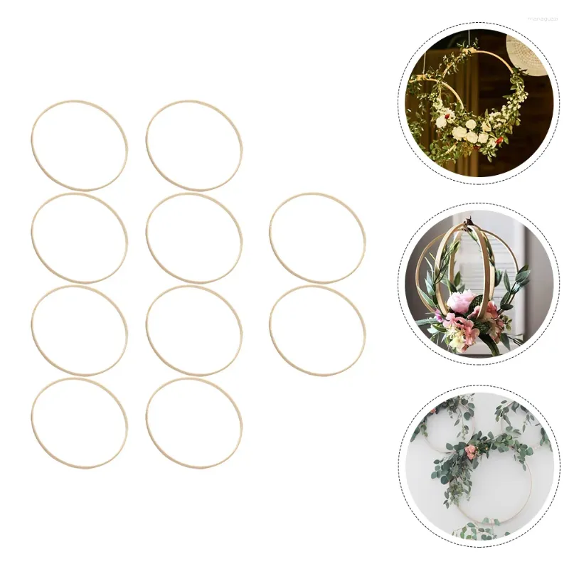 Dekorativa blommor 20 PCSdecorative Wood Tools Diy Christmas Wreath Crafts Material Dream Catcher Hoop Ring Garland Supply