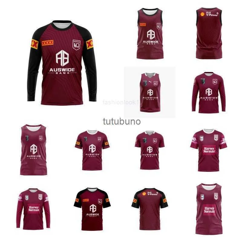 2023 QLD Maroons من السكان الأصليين جيرسي 2023/24 كوينزلاند مارونز الدولة من أصل التذكاري ANZAC التدريب Jersey Size S-5XL