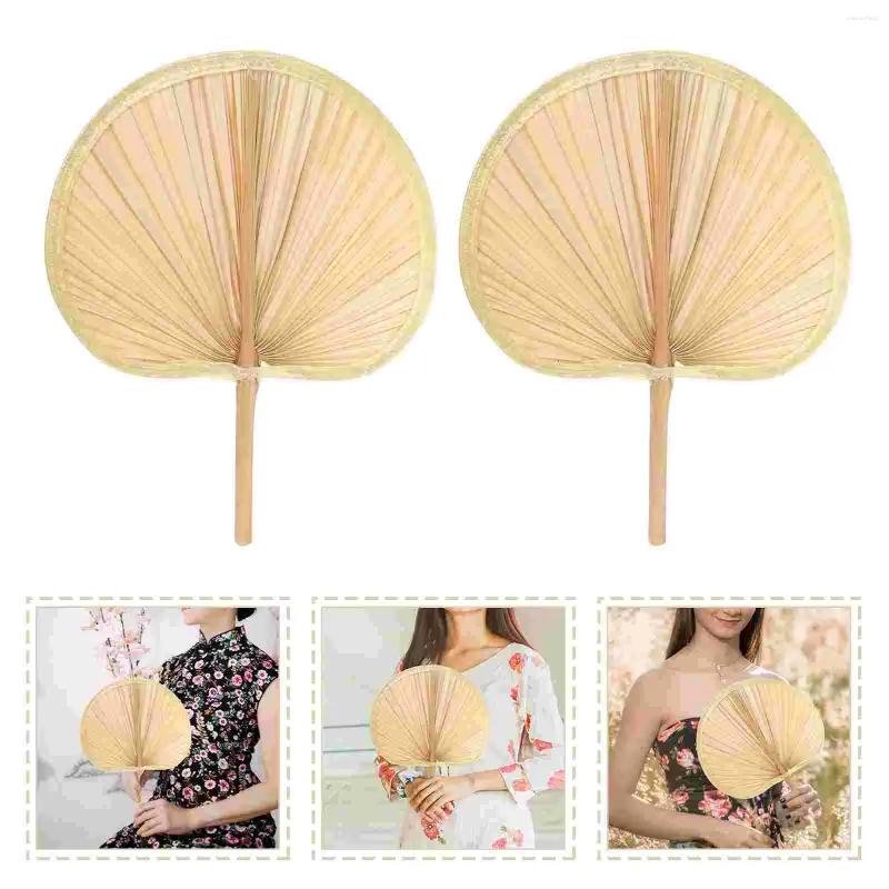 Decorative Figurines 2 Pcs Plantain Fan Wall Hanging Ornaments Hand Woven Decor Handmade Wedding Indoor Fans