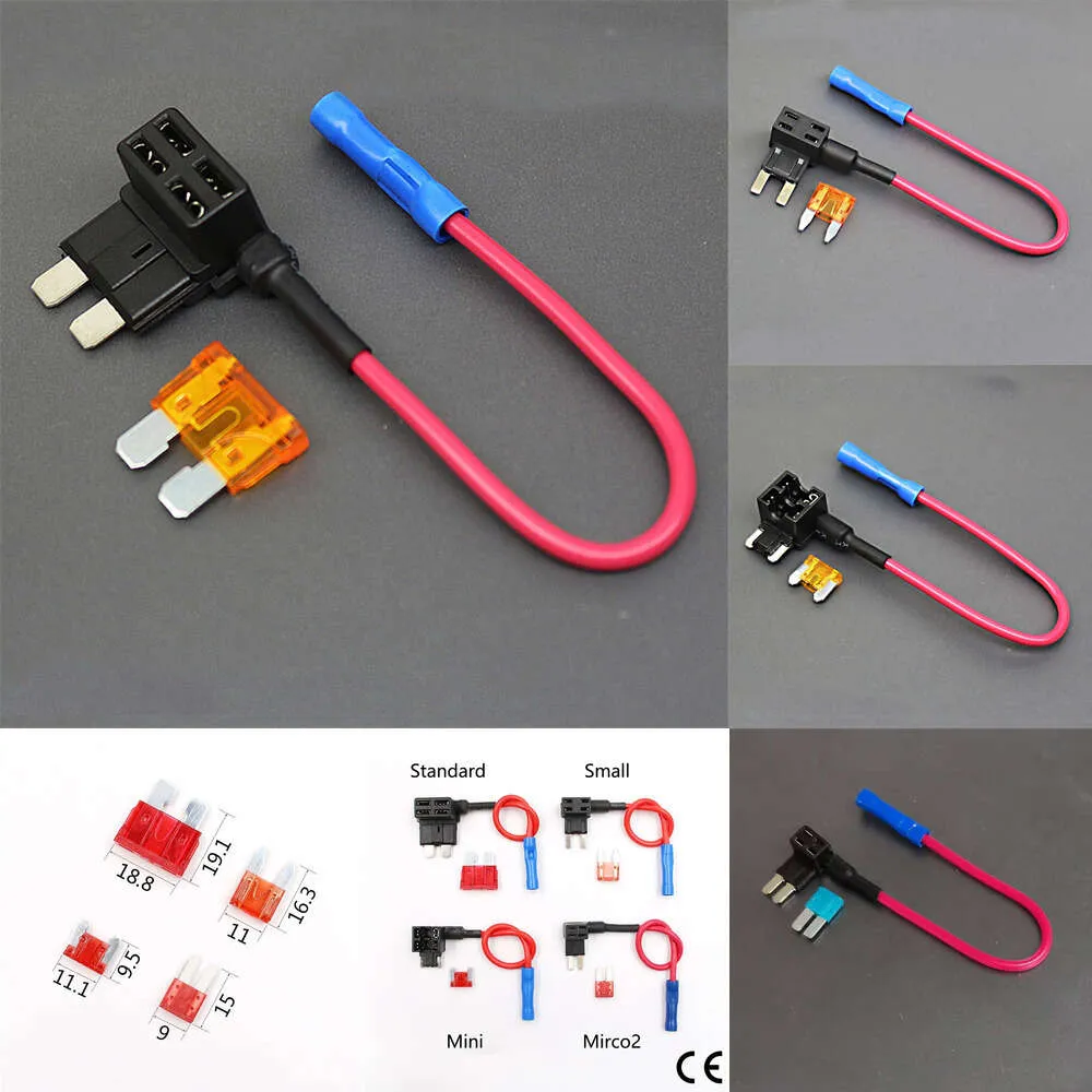 جديد 12V Add-A-Circuit Tap Adapter Micro2 Mini Mini Small Standard ATM APM Auto حامل تلقائي مع فتيل 10A للسيارة