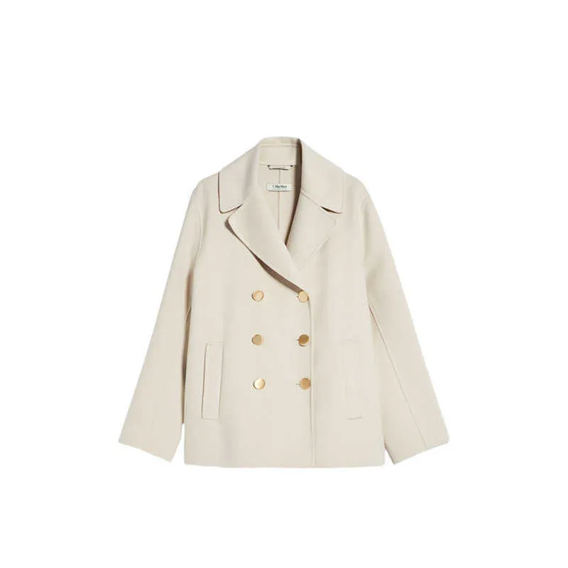 Jaquetas de casaco feminino de grife de grife de lã mistura de casacos maxmaras jaqueta de trincheira de solteiro de cor sólida de cor sólida feminina lã de lã de lã nynz