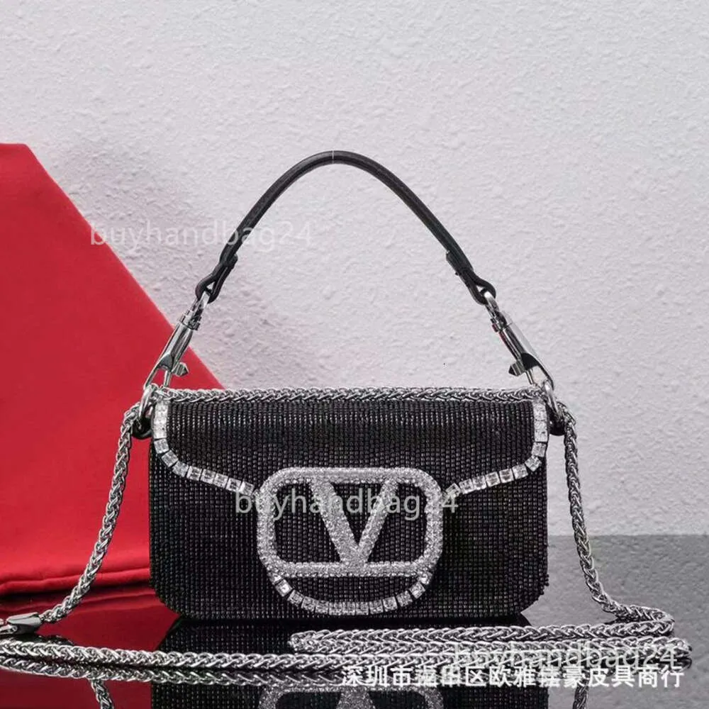 Crossbody Crystal Woman Vallentinos Genuine Bags Vlogoo Designer Chain Bag Diamond Top Small Shiny 2024 Lady Event Square Purse New Leather Womens Underarm RADQ