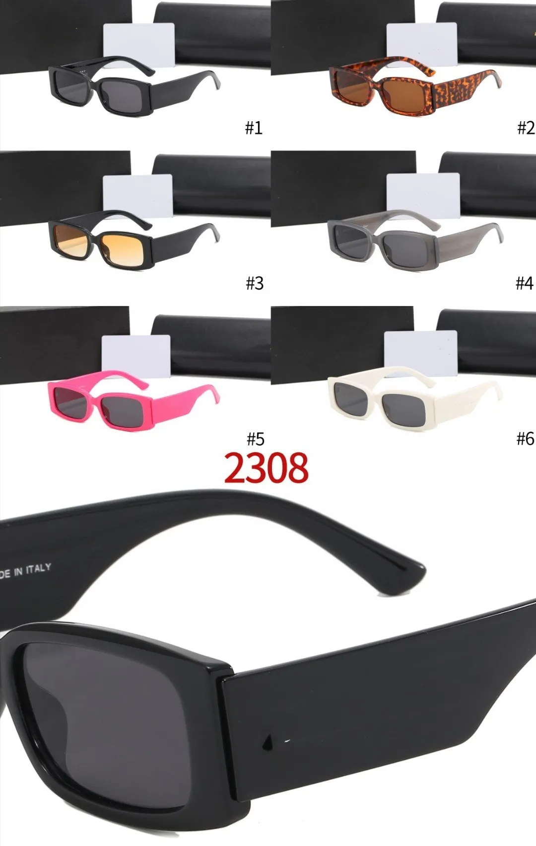 Роскошные дизайнерские солнцезащитные очки для женщин модель 2308 Дизайнерская прямоугольная солнцезащитная очка высококачественные квадратные очки женщины Мужские бокалы женское солнце