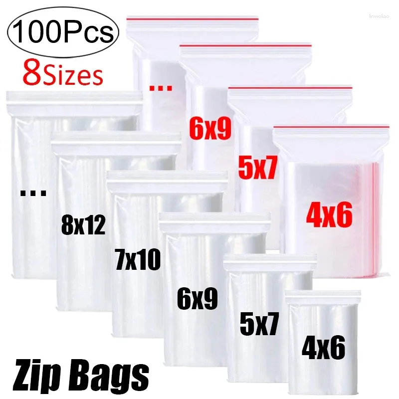 Сумки для хранения упаковывают герметичные мешочки, оптовые украшения для уточнения маленький пластиковый пищевой пакет Self Clear Zip