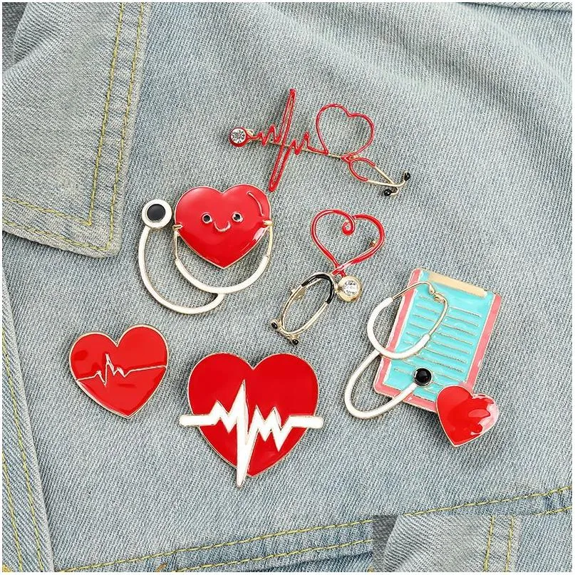 Pins Broschen Medizinische Krankenschwester Emaille Broschen Stifte Set ästhetische niedliche Reversabzeichen cool für Rucksäcke Hutbeutel Kragen DIY Fashion Juwel Dh7ji