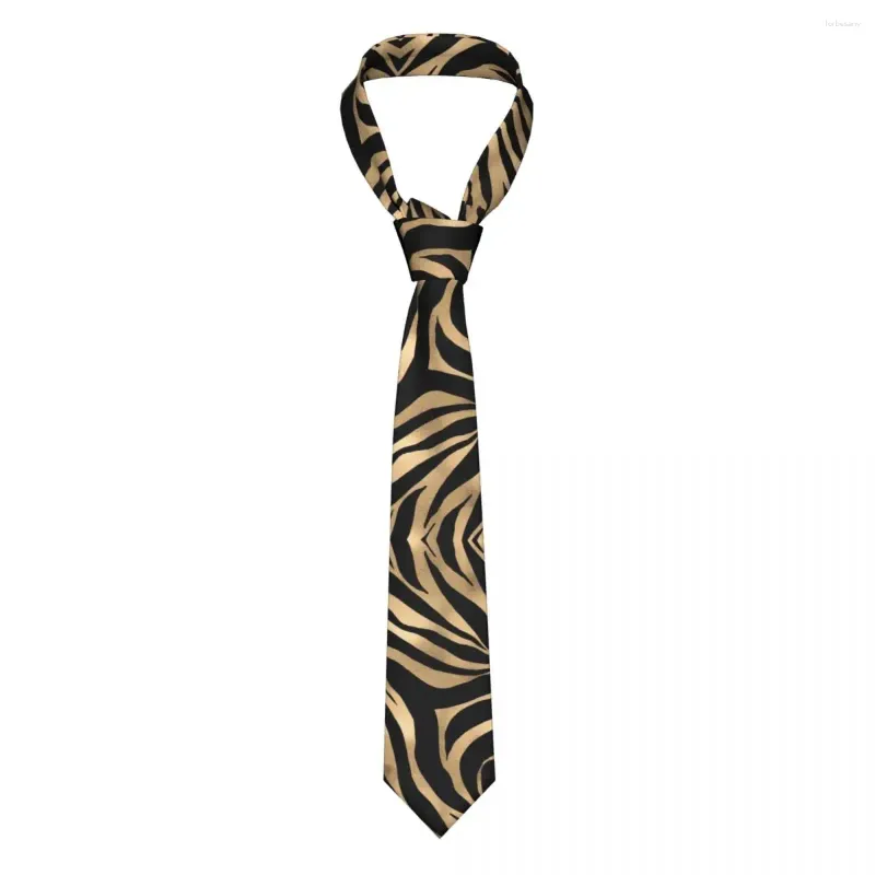 Bow Ties Gold Zebra Black Anime krawat unisex poliester 8 cm paski na męskie akcesoria klasyczne akcesoria gravatas ślub