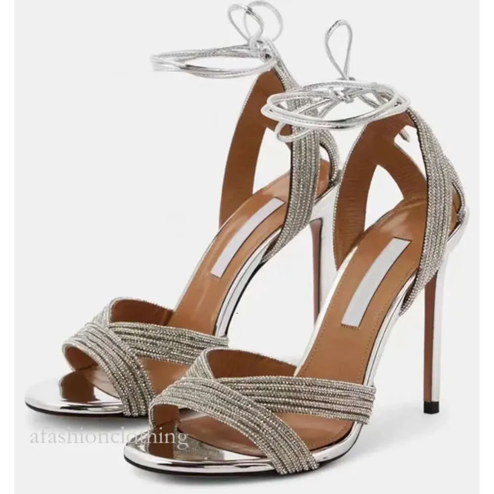 Aquazzura skor kristall-embelled spänne fläck pumpar skor spole klackar sandaler kvinnors lyxdesigners klänning sko kväll slingback sandal 10 cm med ruta 294