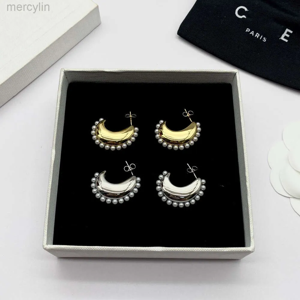 Designer Celine bijoux Celins Celi Familles Boucle d'oreilles de perles de Nouvelle Lune pour femmes Fénérance de style parfume