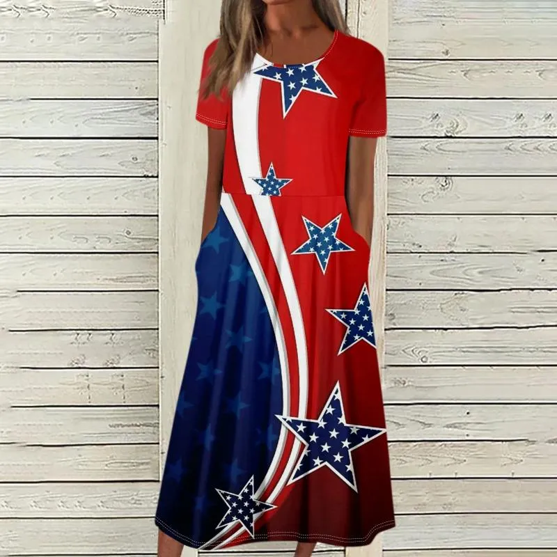 Casual Dresses For Women Summer Printed Short Sleeve Pocket Dress Round  Neck Party Dress For Women From Julia_dress, $33.61 In Bulk | DHgate.Com