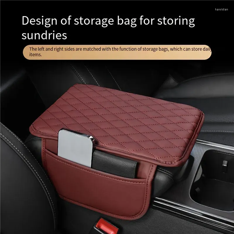 Interior Accessories Leather Universal Car Armrest Mat Box Cushion Armrests Storage Dust-proof Waterproof Cover