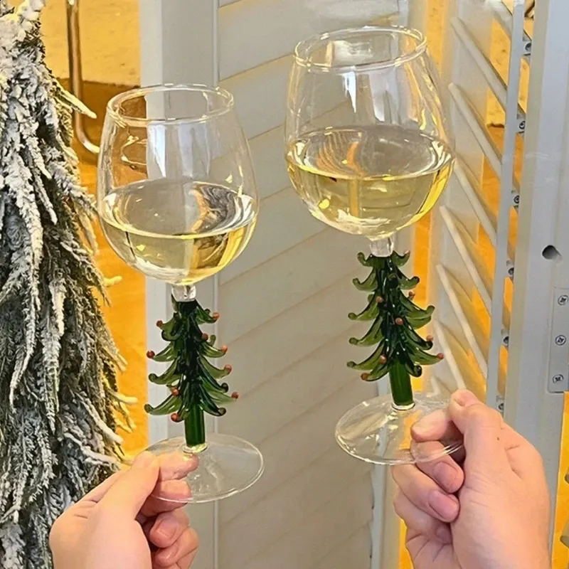 Christmas Tree Stem Wine Glasses Elegant Vintage... From Wealdstore, $16.97  | DHgate.Com