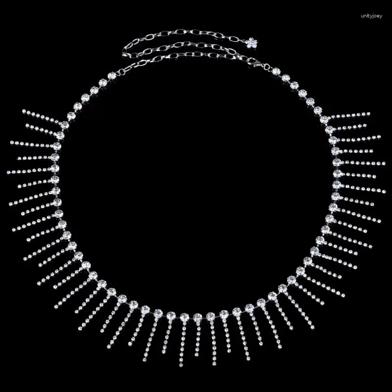 Stage Wear Belly Dance Accessories: Crystal White Diamond Taille Chain Supplies