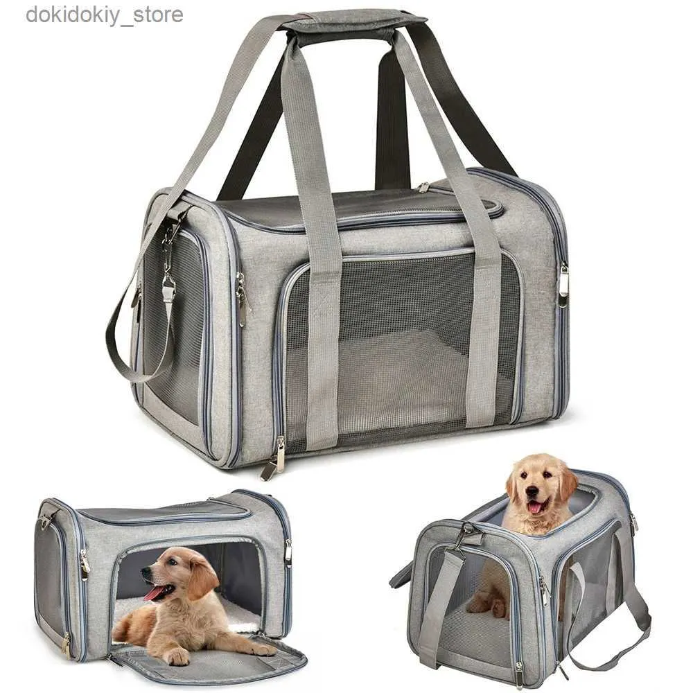 Transporteur de chien portable pour animaux de compagnie pour chat transportant un sac à main avec un sac de voyage pour animaux de compagnie pliant la compagnie aérienne approuvée transprouvé pour le harnais de chiot L49