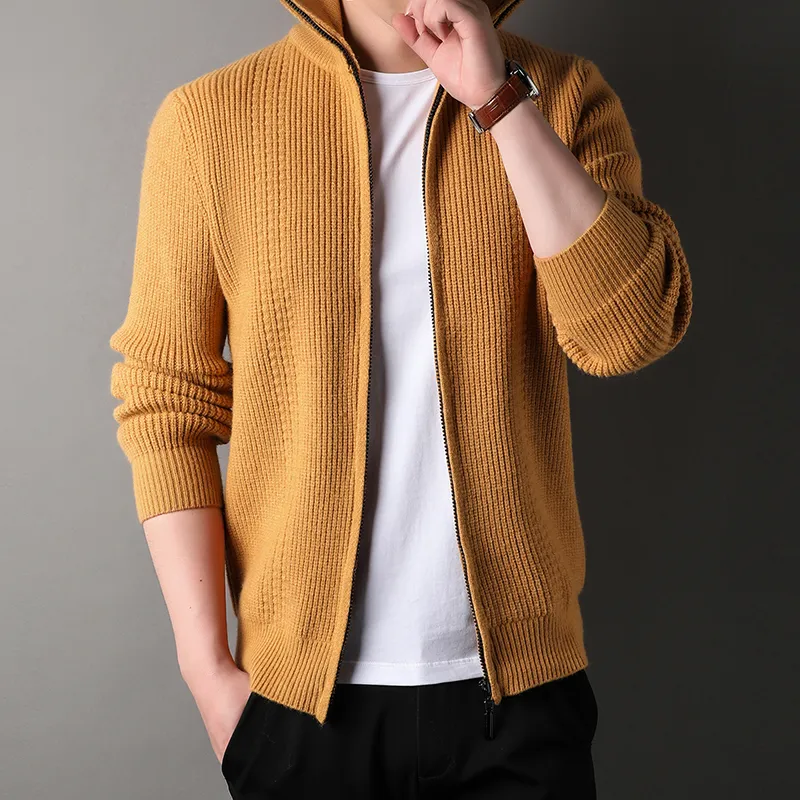 Mens Solid Color Business Winter Sweater Jacket Men Coat Casual Zipper Cardigan By Brand Clothing 3XL MX240903 From Kanyesmensclothes 27.8 DHgate.Com