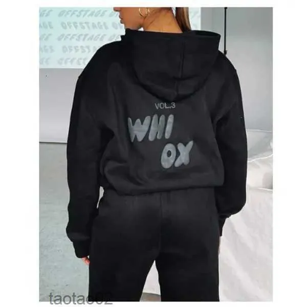 Hoodies Designer Witte vrouwen Tracksuits Twee stukken Sets Sweatsuit Herfst Vrouwelijke hoodybroek met sweatshirt Dames losse jumpers Vrouw Deskledsmjkv