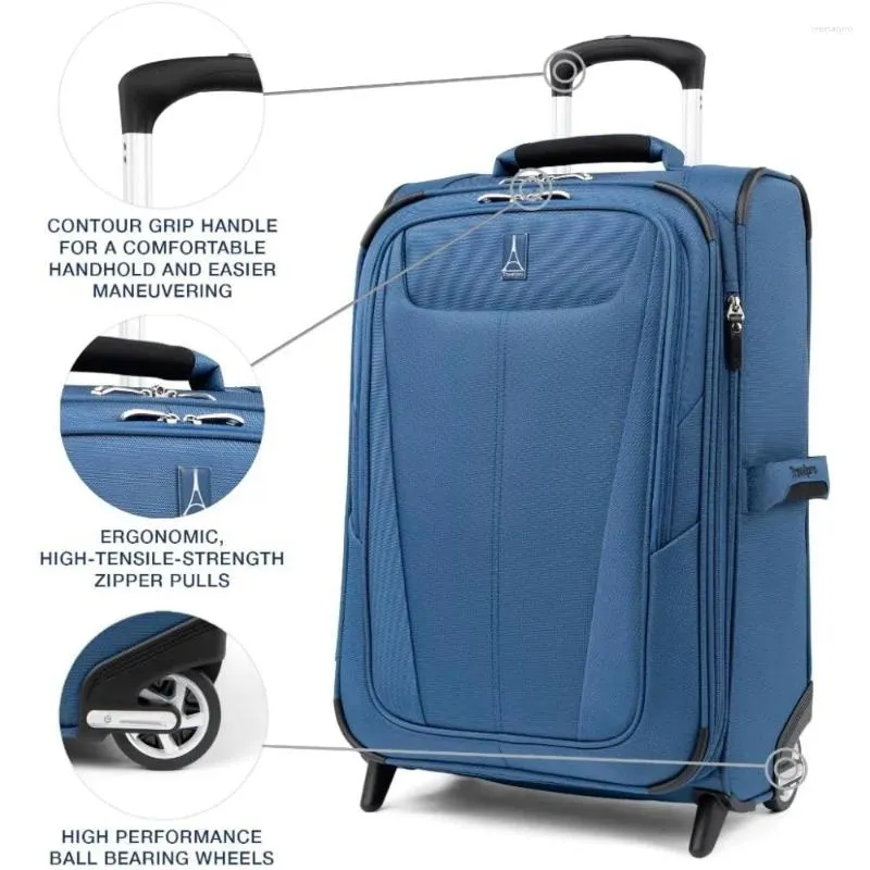 スーツケースMaxlite 5ソフトサイド拡張可能な直立2輪荷物オン荷物軽量スーツケース男性と女性22インチ