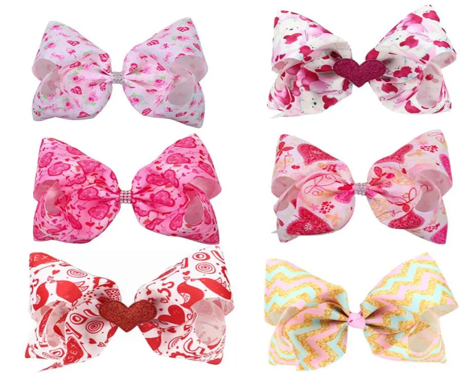 12pcs 8inch valentine days boutique hair bows with alligator clip jojo big love heart big clips accessories1703907