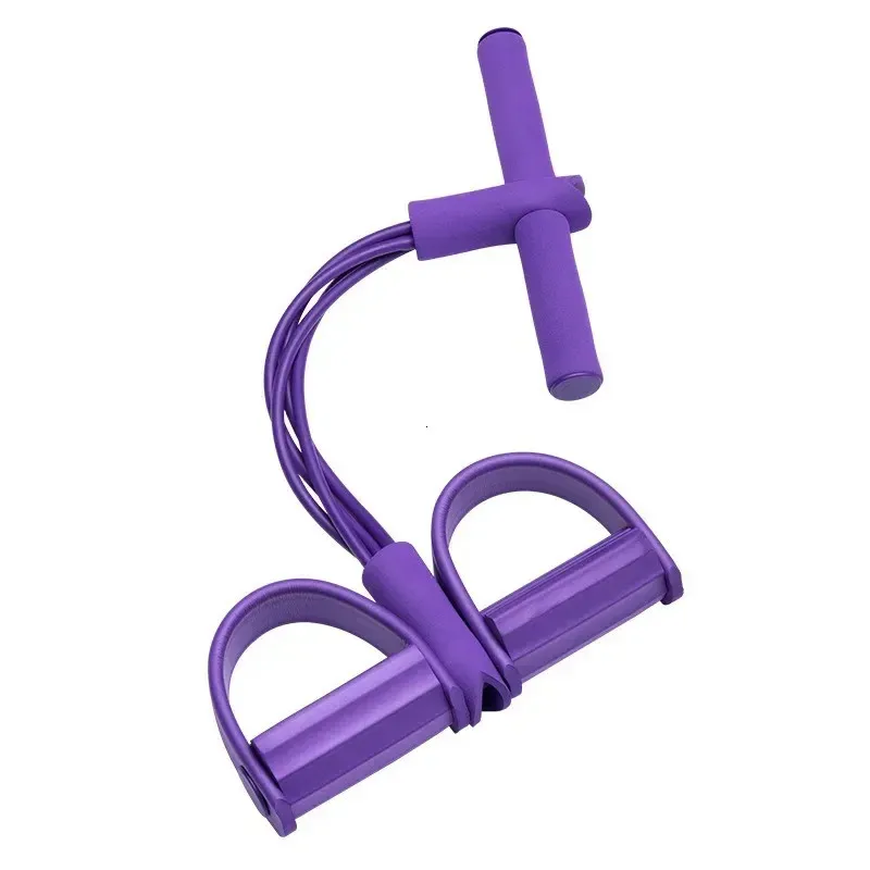 Corde de tension multifonction à 4 tube élastique de yoga pédale de résistance Bande de résistance Corde de tension pour les jambes étincelants d'entraînement 240407