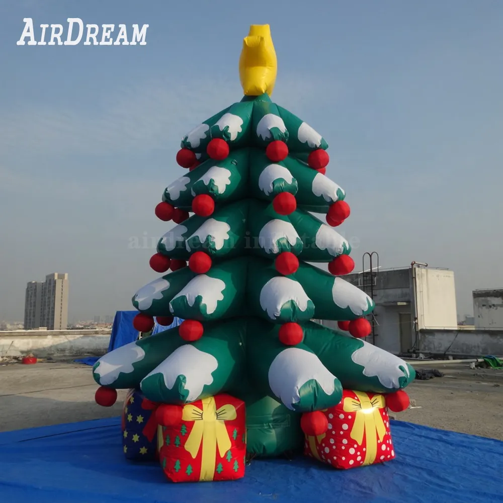 Bezpłatna dostawa 4/10 metrów Wysoki nadmuchiwany model choinki do dekoracji imprezy wysadzają w powietrze Balon drzew do reklamy